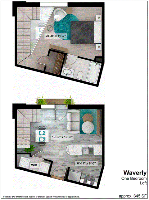 a floor plan of a one bedroom apartment with a bathroom and living room